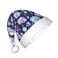 thumbnail image 2 of Haiem Skull crystal flower Pattern Santa Hat Confortable Velvet Christmas Hat for Christmas Party Favors Fit for Adults and Kids, 2 of 6