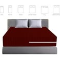 thumbnail image 4 of 100% Egyptian Cotton L Shape Zipper Mattress Cover, 800 TC, 12 Inch Deep Pocket Twin XL Size (39x80), Stripe Burgundy, 4 of 6