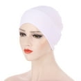 thumbnail image 6 of Jiaroswwei Women Solid Color Elastic Bandanna Turban Cap Head Scarf Cover Hat Headdress, 6 of 8