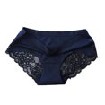 thumbnail image 3 of Qarigey Bragas con borde de encaje para mujer, cintura elástica transpirable, banda para chica, calzoncillos que absorben la humedad, ropa interior Ropa interior Azul XXL Qarigey AP000437-27, 3 of 6