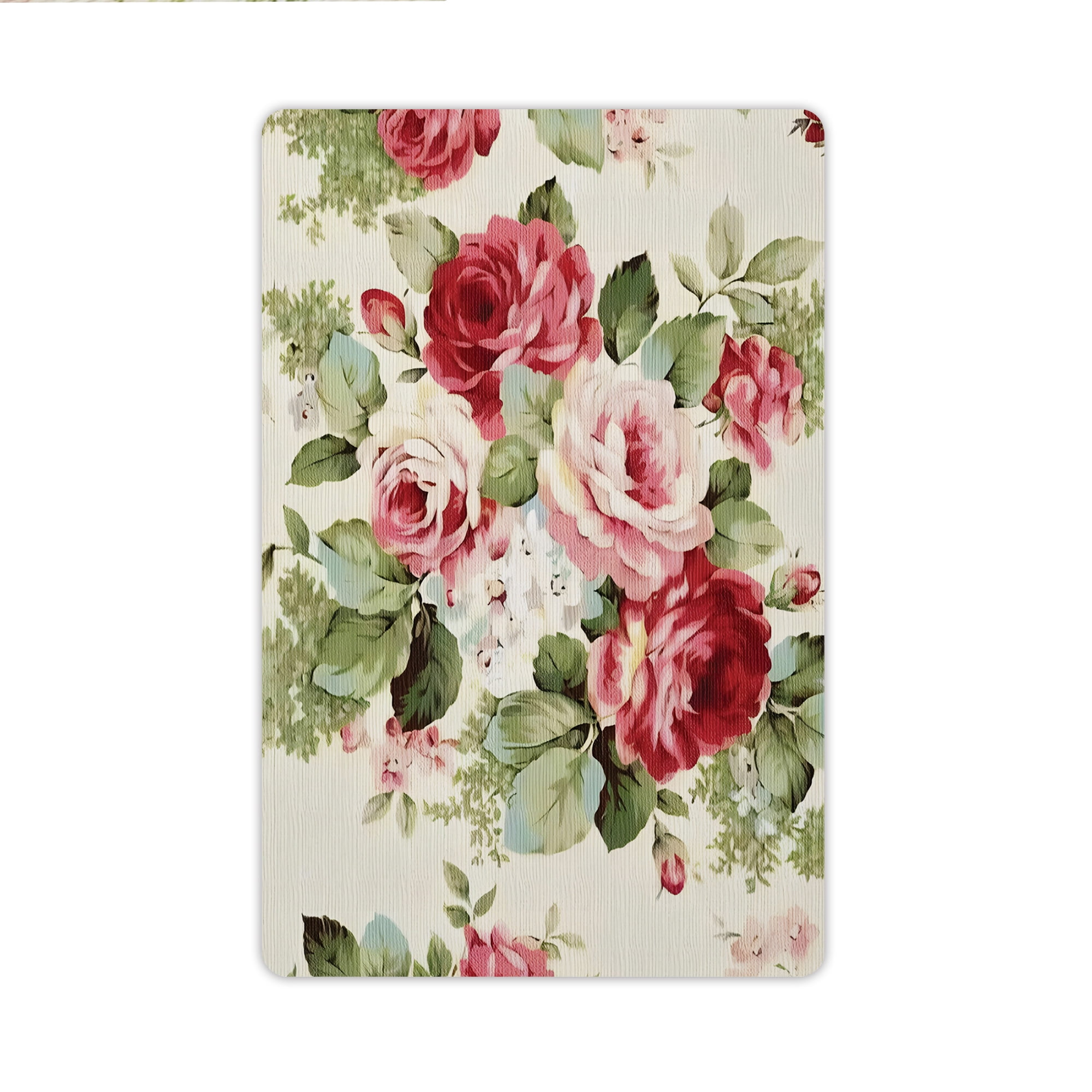 JML Doormat, Microfiber & Non-Slip Rubber Backing Door Mat - Rug Mats for Porch Entry Way Bathroom/Kitchen, (24"x36") - Floral Pattern