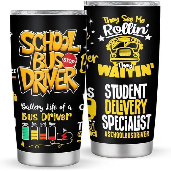 School Bus Driver Appreciation Tumbler, Best Bus Driver Gift, End of Year Gift for Men
