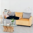 thumbnail image 7 of Modern Velvet Sofa Couch,3 Seater Sofa Couch with Cushion for Living Room,Light Grey & Yellow, 7 of 7