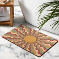 thumbnail image 4 of Tapis de Bain Semi-Rond Boho : Mignon et Amusant, Antidérapant, Lavable en Machine, Tapis de Porte Intérieur, Design Rétro Soleil, 20x32 Pouces, 4 of 5