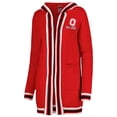 thumbnail image 2 of Women's Gameday Couture Scarlet Ohio State Buckeyes One More Round Tri-Blend Striped Hooded Cardigan Sweater, 2 of 4