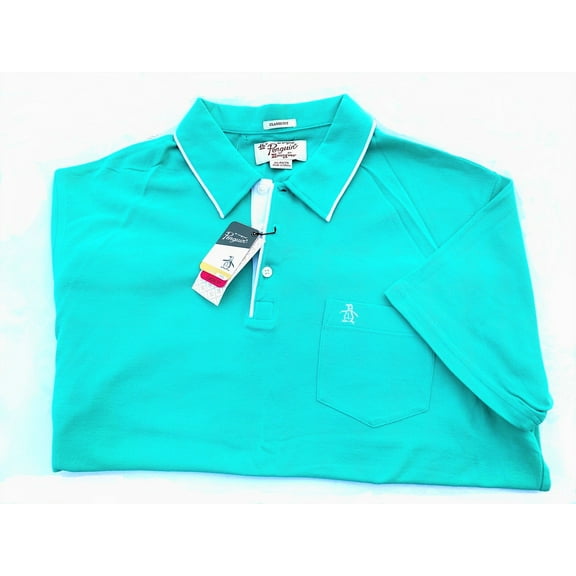 Munsingwear Men's Polo Shirt "An Original Penguin", Classic Fit, Extra Large, Bright Aqua