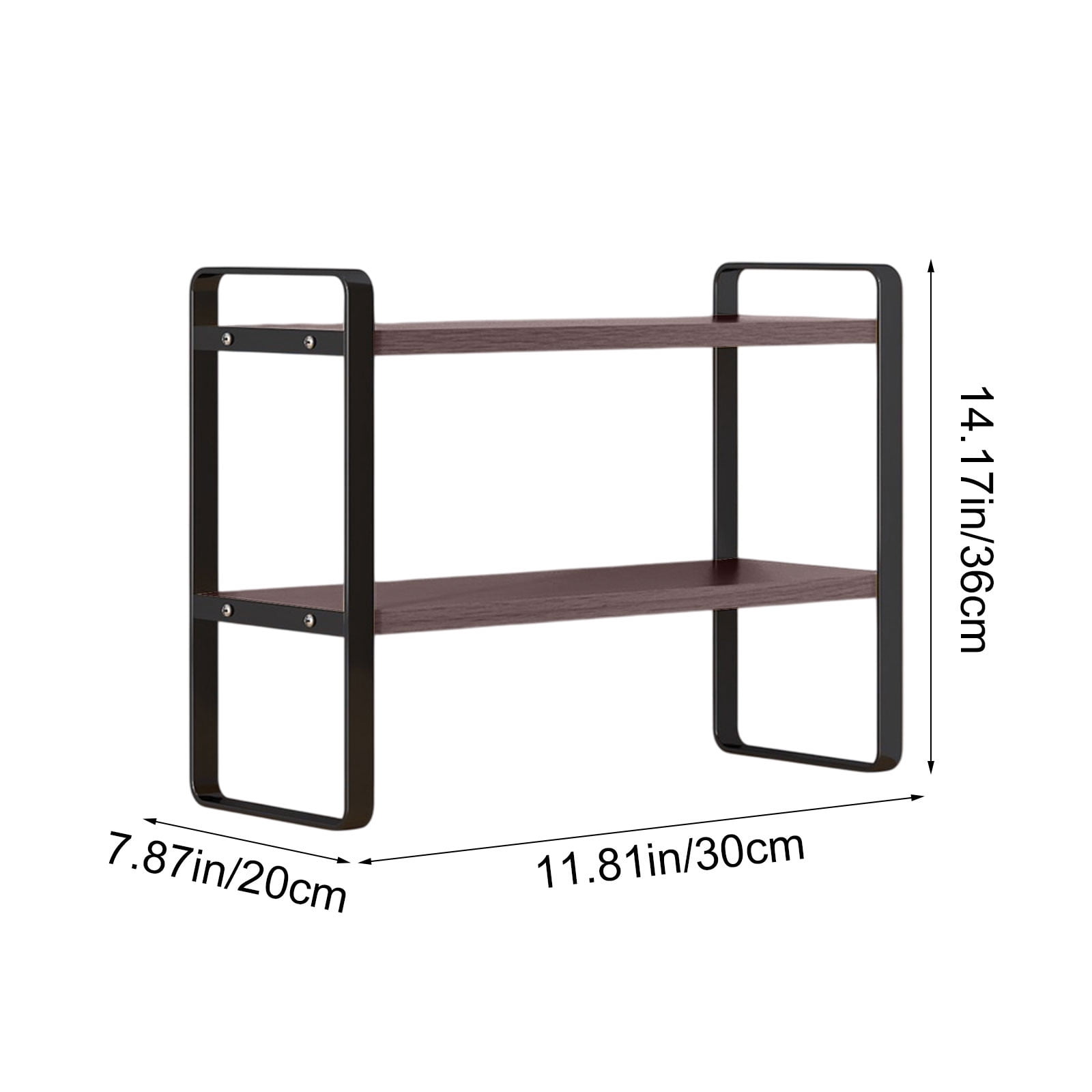 Votnto Double-Tier Desktop Storage Shelf Student Desk Organizer, Office Computer Desk Tiered Shelf for Books Accessories