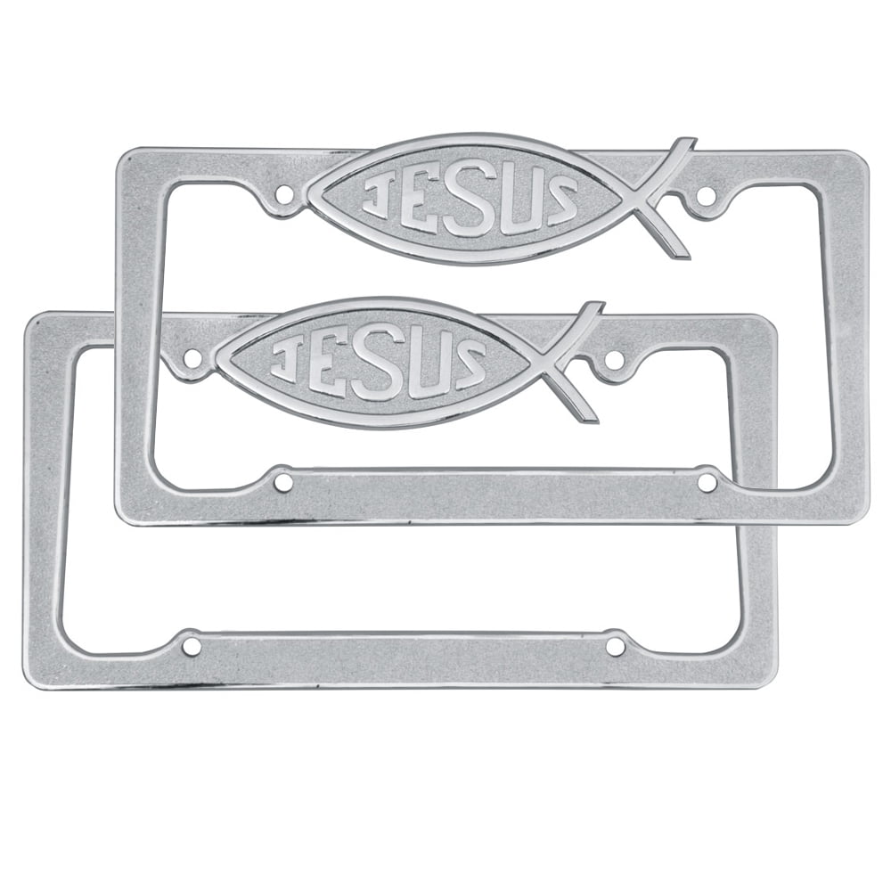 Jesus  plastic chrome plated Car License plate frame holder TB 