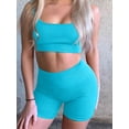 thumbnail image 5 of Conjuntos de Yoga acanalados sin costuras para mujer, Top deportivo con sujetador, pantalones cortos de realce de cadera, conjuntos de moda para entrenamiento, ropa deportiva para gimnasio y Fitness,, 5 of 5