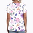 thumbnail image 4 of Birdeem Mode Décontractée pour Femmes Chemises Imprimées Manches Courtes Tee-Shirt Ample Grande Taille Tunique Blouse Col en V, 4 of 6