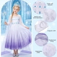 thumbnail image 4 of Benylion Girls Snowflake Princess Dress with Cape Ice-Queen Themed Costume Gown Toddler Halloween Cosplay Fancy Outfit for 7-8 Years, 4 of 9