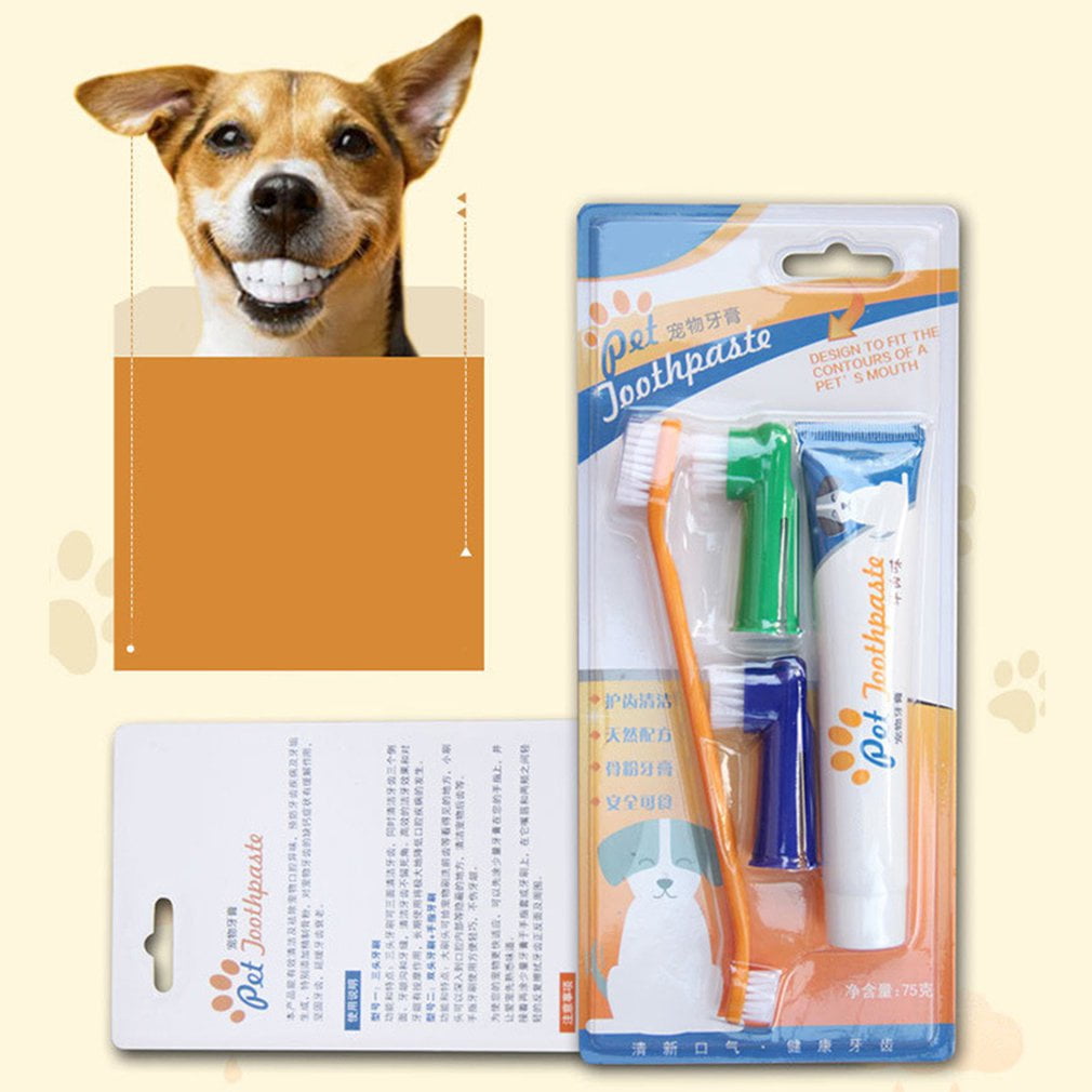 Pet Toothpaste Set Pet Soft Toothbrush Dog Oral Care Cats Dogs