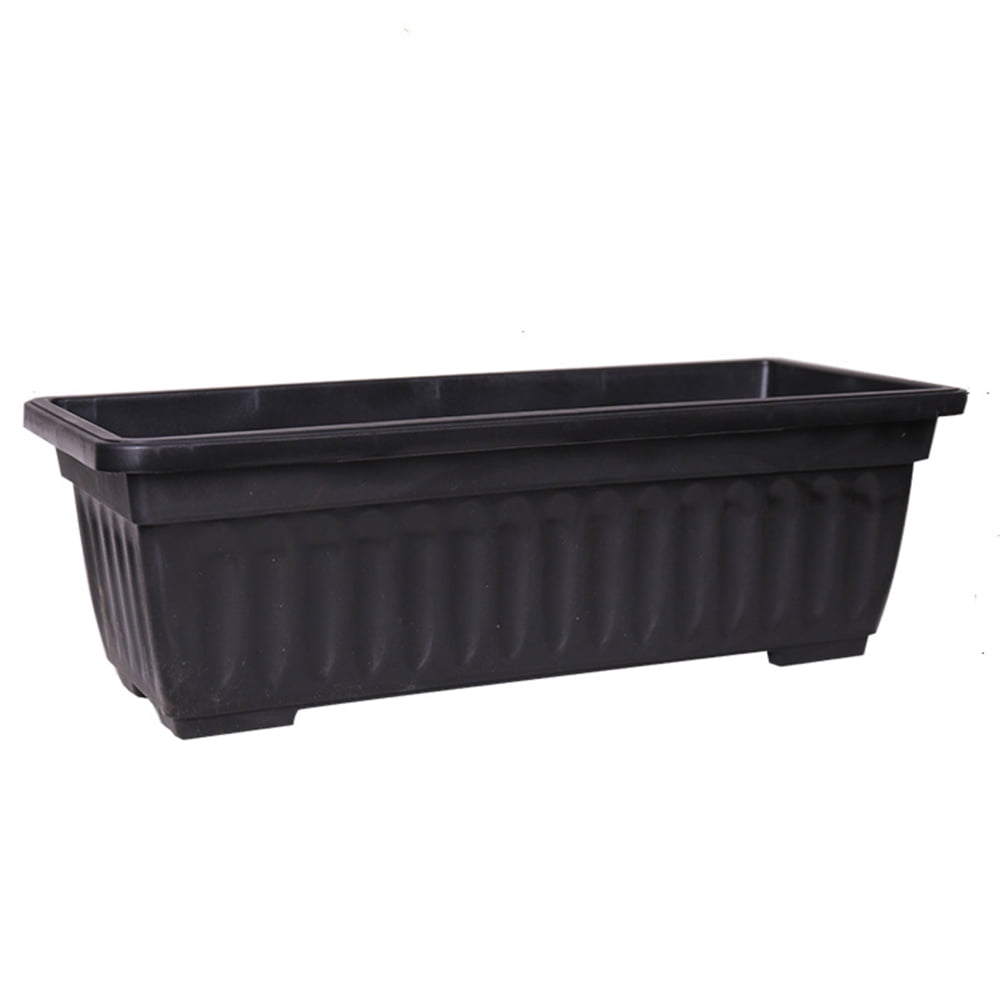 6PCS Green Flower Window Box Rectangular Flower Pots with Saucers for Indoor Outdoor Garden