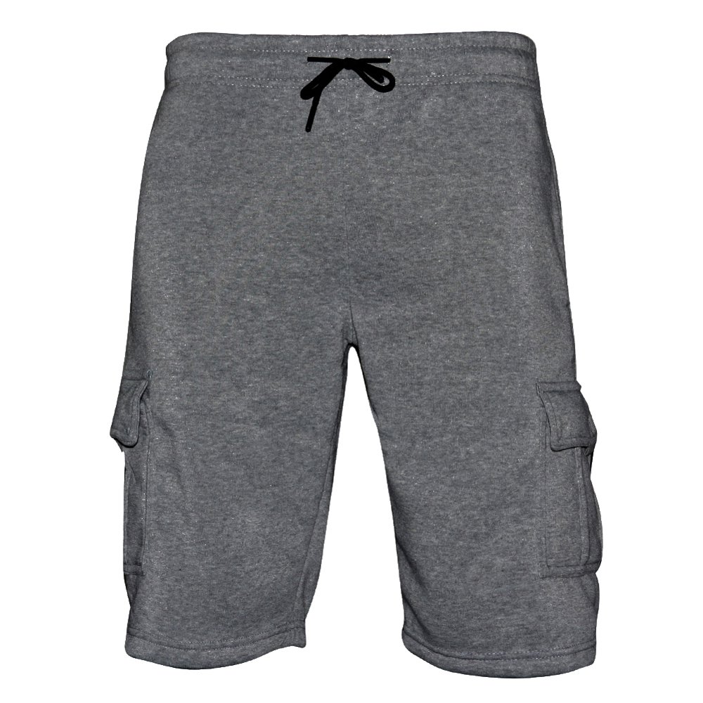 mens sweat cargo shorts