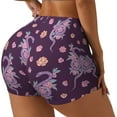 thumbnail image 2 of Kdxio Snake And Flower Print Workout Shorts for Women Seamless Soft Smooth Gym Yoga Scrunch Active Shorts, 2 of 9