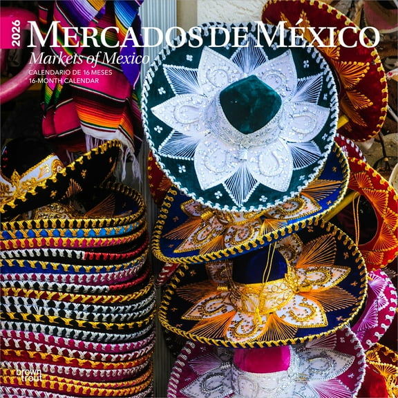Mercados de Mexico Markets of Mexico | 2026 12x24" (Hanging) Square Wall Calendar