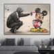 thumbnail image 2 of Mickey Mouse and A Man Canvas Paintings Banksy Graffiti Art Posters and Prints Wall Art Picture Room Home Decor (No Frame)30x45cm Unframed Gao Jinjia LED, 2 of 2