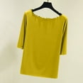 thumbnail image 2 of Fashion $15 & under Olyvenn Tops for Women Trendy Distressed Crewneck Half Sleeves Loose Casual T-Shirts Blouse Tops Cute Stylish Going Out Tops Yellow 8, 2 of 5