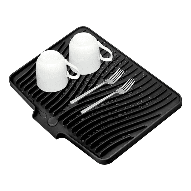 "Tapete De Silicón Para Secar Platos Y Vasos De Cocina Belug negro "