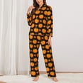 thumbnail image 2 of Fotbe Orange Pumpkin And Autumn Maple Conjunto de Pijama de Manga Larga para Mujer con Estampado, Ropa de Dormir de 2 Piezas, Conjunto de Casa Suave y Cómodo con Bolsillos-X-Large, 2 of 7