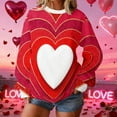 thumbnail image 2 of Vintage Tees for Women 2025 Cute Heart Print Long Sleeve Tunic Tops Casual Round Neck Long Sleeve Printed T-Shirt Top Dressy Casual Loose Blouses, 2 of 7