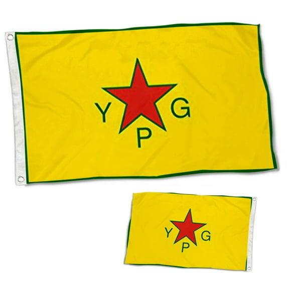 Dutern Double Sided People s Protection Units YPG Flag Banner 3 Ply with Brass Grommets 3x5 Feet