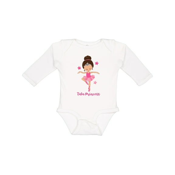 Inktastic Ballerina Tutu Princess Girls Long Sleeve Baby Bodysuit