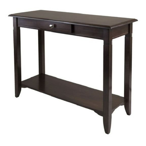 Contemporary Home Living 40” Cappuccino Brown Nolan Console Table with Drawer