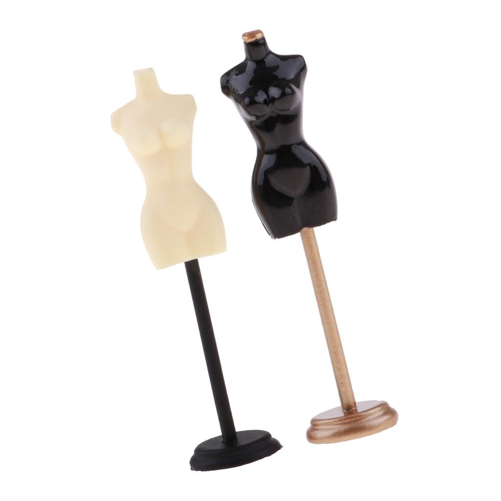 2pcs Mannequin Display Holder Dress Clothes Model for 1:12 Dollhouse Accs 