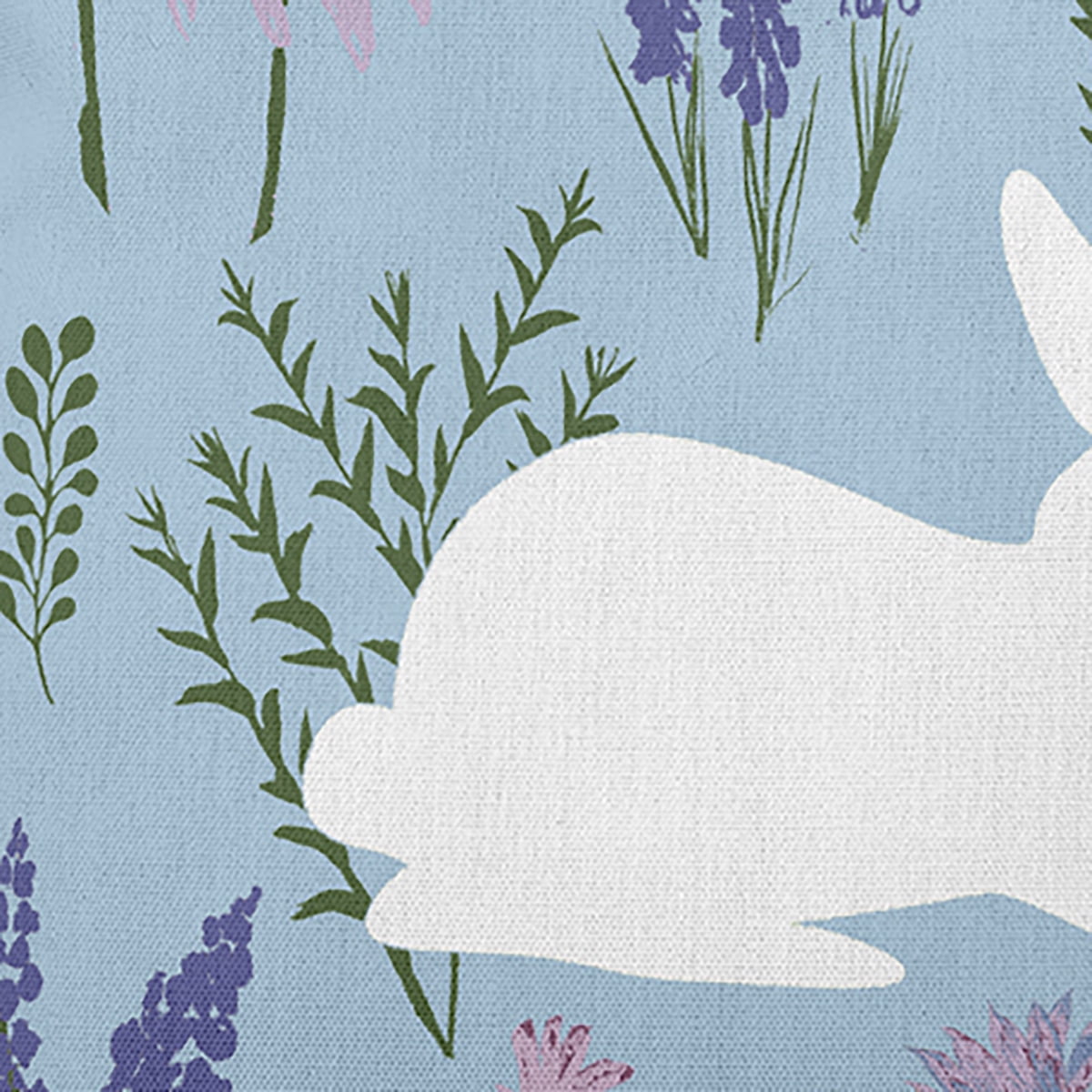 18" x 18" Simply Daisy Spring Meadow Bunny Polyester Accent Pillow, Light Blue Qty 1