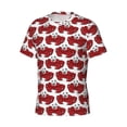 thumbnail image 5 of Vsdgher Cute Red Crab Print Men's Dry Fit Mesh Athletic Shirts Moisture Wicking Tennis T-Shirt Tops, 5 of 9