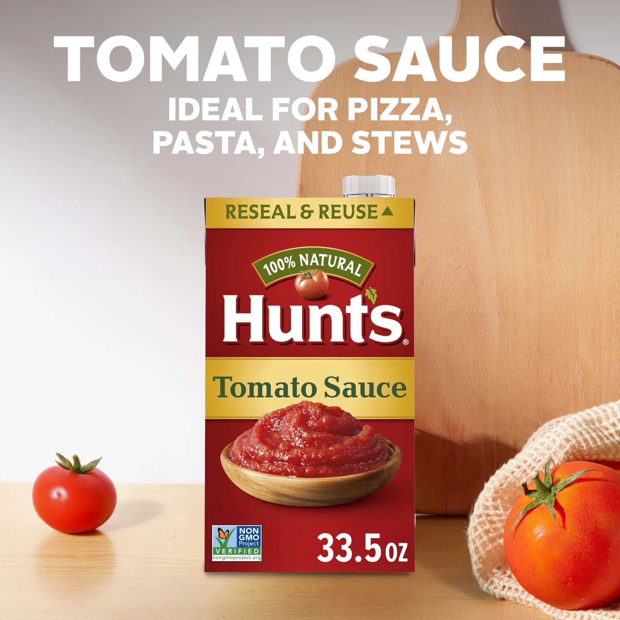 Hunt’s Tomato Sauce, Perfect for Chili & Soups, 33.5 oz. Carton