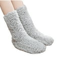thumbnail image 3 of Diufon Fuzzy Warm Socks for Women Fleece Thickened Non-Slip Middle Tube Socks Fall Winter Solid Color Socks, 3 of 7