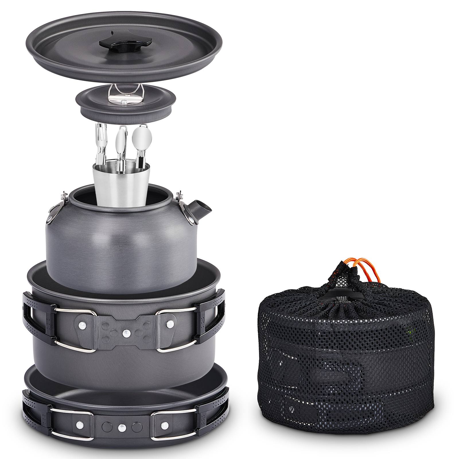 Zimtown Camping Cookware,Camping Gear Set,Lightweight,Compact for Outdoor Backpacking Camping,Outdoor Kitchen, Picnic,Hiking and Fishing