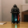 thumbnail image 5 of Clearance Desktop Ornament under $5,Windproof Lamp Home Decoration Ornament Vintage Glass Candlestick Candle Holder Wrought Candlestick, 5 of 7