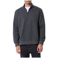 thumbnail image 2 of Men Quarter Zip Pullover Tops 1/4 Zipper Sweatshirt Mock Neck Sweaters Long Sleeve Shirt 2025 Clothing Gray L, 2 of 7