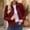 Wine-A, variant on Women's Solid Color Long Sleeve Lapel Button up Faux Suede Jacket Vintage Casual Lined Outerwear Coat with Shoulder Pads Wine-A