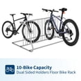 thumbnail image 4 of Support de Plancher pour Vélo en Acier Robuste – Support Autoportant Enduit de Poudre avec Fini Résistant aux Intempéries, outil-Free Assembly, Rangement Simple Ou Double Côté – Idéal pour Garage, Cour Ou Événements – Noir Ou Gris, 4 of 7