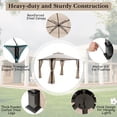 thumbnail image 6 of Costway 12' x 10' Outdoor Patio Gazebo Canopy Shelter Double Top Sidewalls Netting Beige, 6 of 11