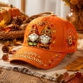 thumbnail image 5 of Baseball Cap Women, Thanksgiving Hats, Funny Hats, Gnome Pattern Fall Baseball Cap For Autumn Party Outfit, 5 of 5