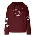 thumbnail image 4 of Enjoytime Womens Sweatshirt Plus Size Cute Printed Long Sleeve Drawstring Waffles Pullover Tops Loose Sweatshirt with Pocket Hoodies for Women, 4 of 4