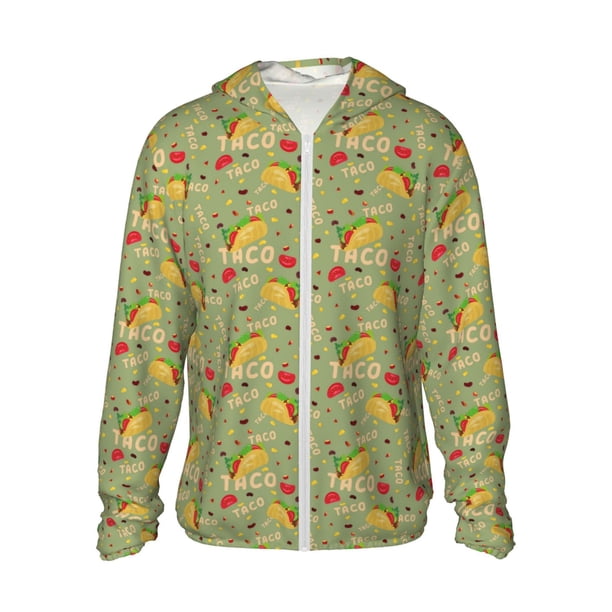 Fotbe Taco Chaqueta con Protección Solar UPF 50+ para Hombre y Mujer, Camisa con Capucha y Bolsillos-Small