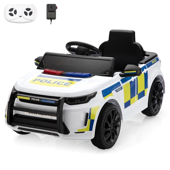 Jaxpety Kids Ride On Police Car Power Wheels Electric Vehicle Toys with Remote Control for Toddlers 3-6 Years