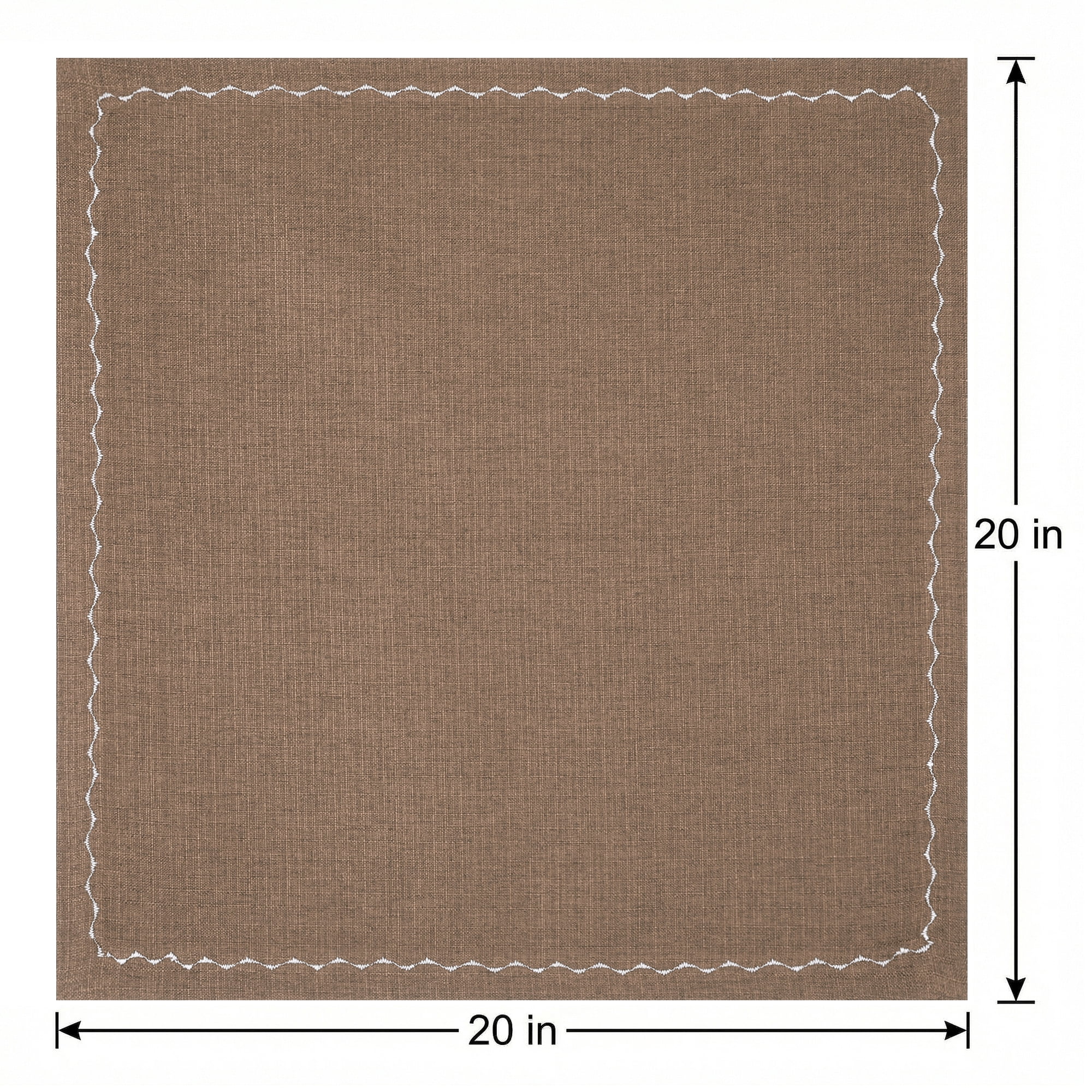 Unique Bargains 6Pcs Linen Washable Reusable Cloth Napkins Caramel 20x20inch