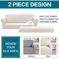 thumbnail image 4 of Thick jacquard stretch cover for sofa with 3 cushions (sofa, ivory), 4 of 7