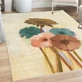 thumbnail image 1 of Gerber Daisy Decorative Rug, Posy of Spring Flowers Oil Painting Impressionist Still Life Pattern, Quality Carpet for Bedroom Dorm and Living Room, 6 Sizes, Cadet Blue, by Ambesonne, 1 of 4