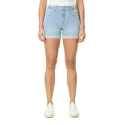 kensie Jeans for Women 5-Inch Mid Rise Shorts with Single Roll Cuff, Byron with Destruction, 2
