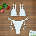 thumbnail image 2 of Uaswgudfs Women's Two-Piece Swimsuit Set with Spaghetti Strap Top and Decorative Buckle for Beachside Style and Active Swimming White L, 2 of 8