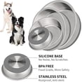 thumbnail image 3 of 8 Cup Stainless Steel Dog Bowls Set of 2 for Food and Water, Silicone Base Anti-Slip, Rust Resistant, Extra Thick Metal Bowls for Medium Dogs, 59oz, Gray, 3 of 6