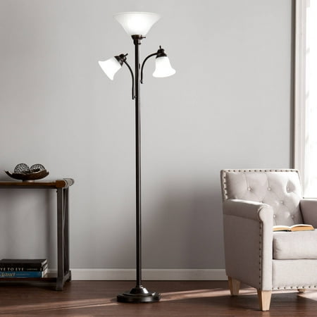 Enterprise Light - Southern Enterprises Three Light Universal Style Floor Lamp, Black